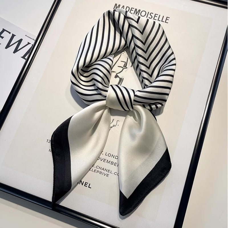 Sumolux Head Hair Scarf for Women Like Satin Silk Scarf Bandana Hair Wrapping Night Large Square Scarves 27.5" - Image 5